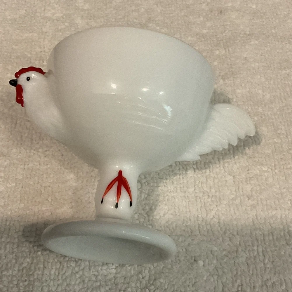White Ceramic Chicken Design Bowls